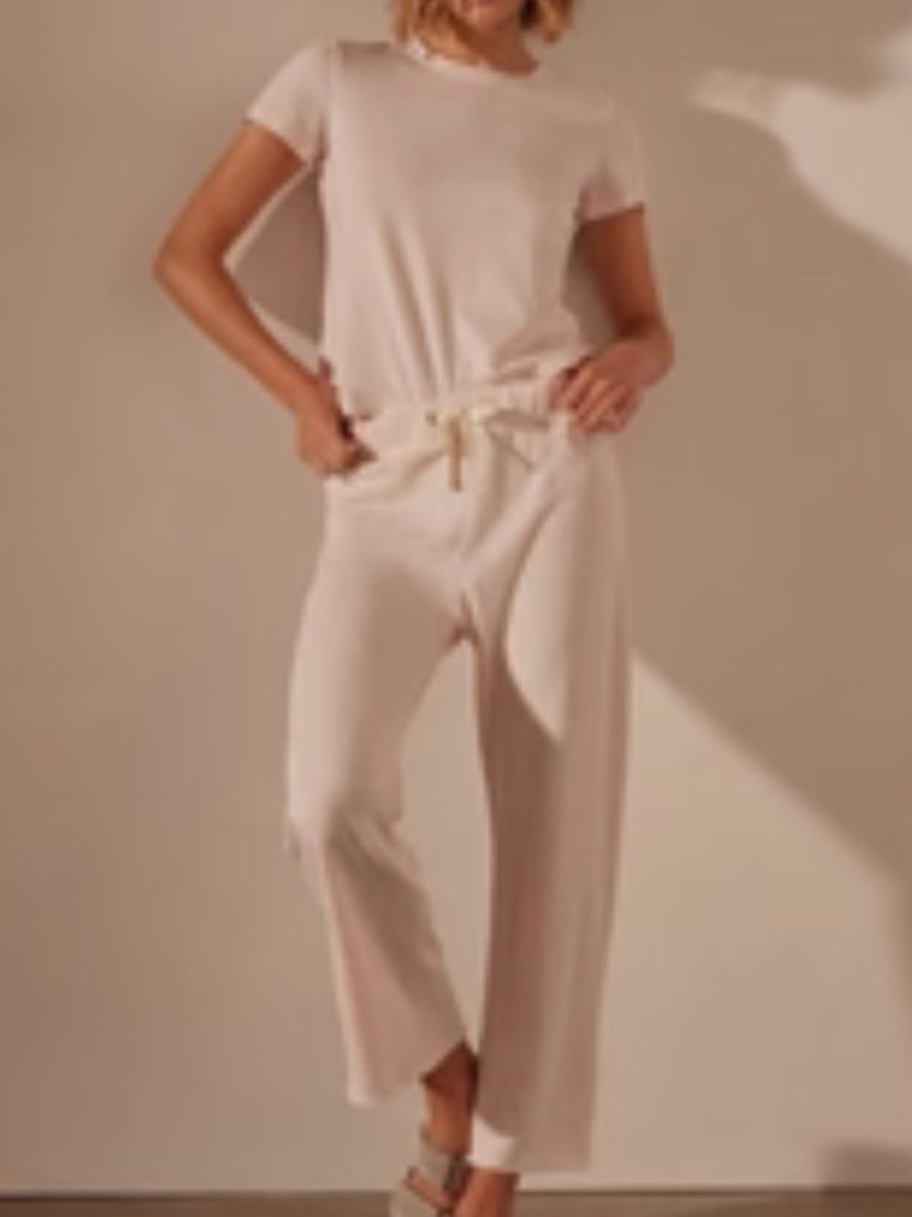 James Perse Vintage French Terry Cut-Off Sweatpants, White
